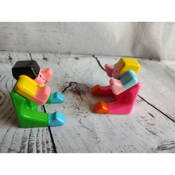 Lot 2 Vintage Mattel 1985 Double Dooz folding transforming block DoubleDooz 80s - Picture 4 of 10